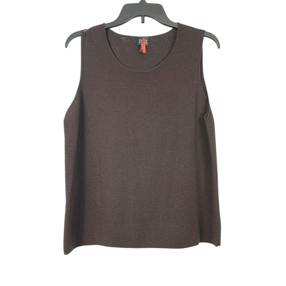 Eileen Fisher Womens Brown Wool Sleeveless Top M/L READ - Picture 1 of 11